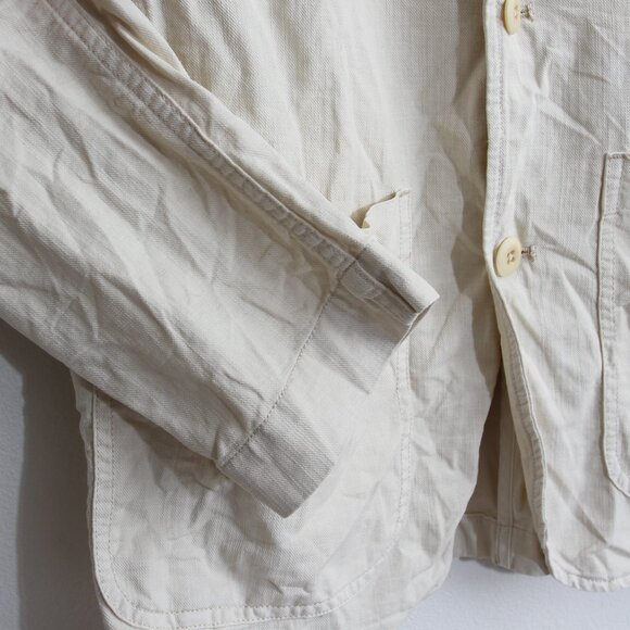 Flint and Tinder 365 Cotton Linen Blazer Jacket Natural Size Medium - Picture 6 of 16